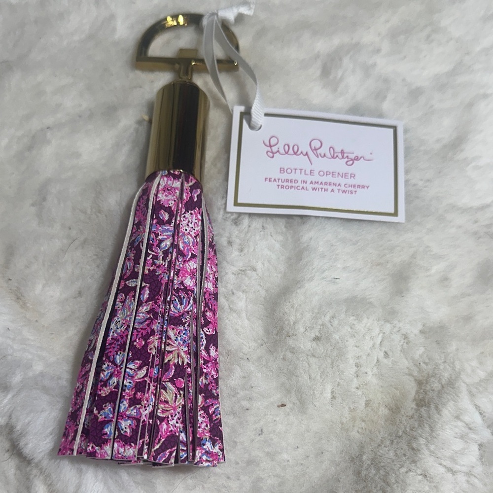Lilly Pulitzer amarena cherry tropical with a twist bottle opener